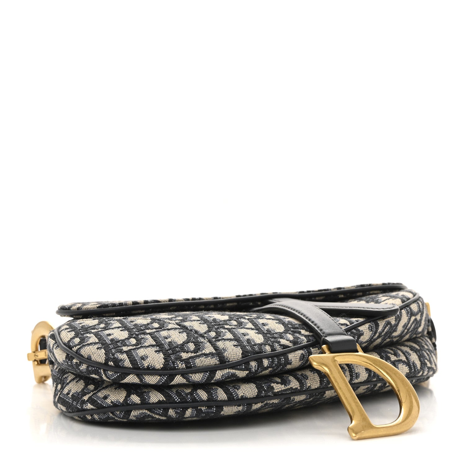 Christian Dior Oblique Saddle Bag With Strap Blue 4 of 11