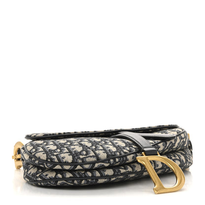 Christian Dior Oblique Saddle Bag With Strap Blue 4 of 11