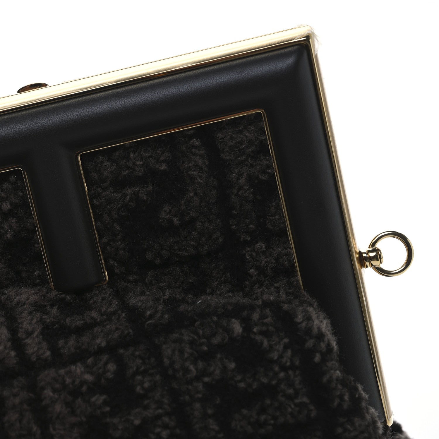 Fendi Shearling Shiny Nappa FF Midi Fendi First Real Ebano 10 of 13