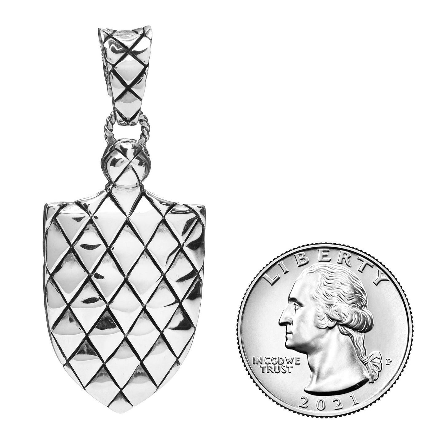 Sterling Silver Naga Shield Enhancer Pendant