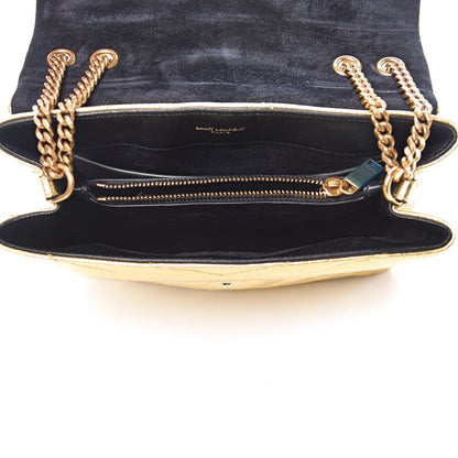 Saint Laurent Metallic Calfskin Y Quilted Small Loulou Monogram Chain Satchel Gold 5 of 16