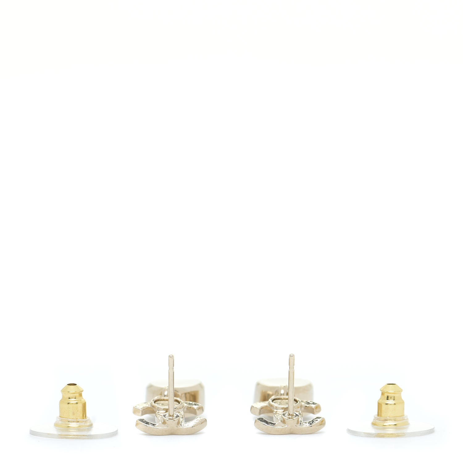 Chanel Crystal CC Tear Drop Earrings Gold 3 of 5