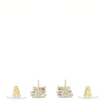 Chanel Crystal CC Tear Drop Earrings Gold 3 of 5