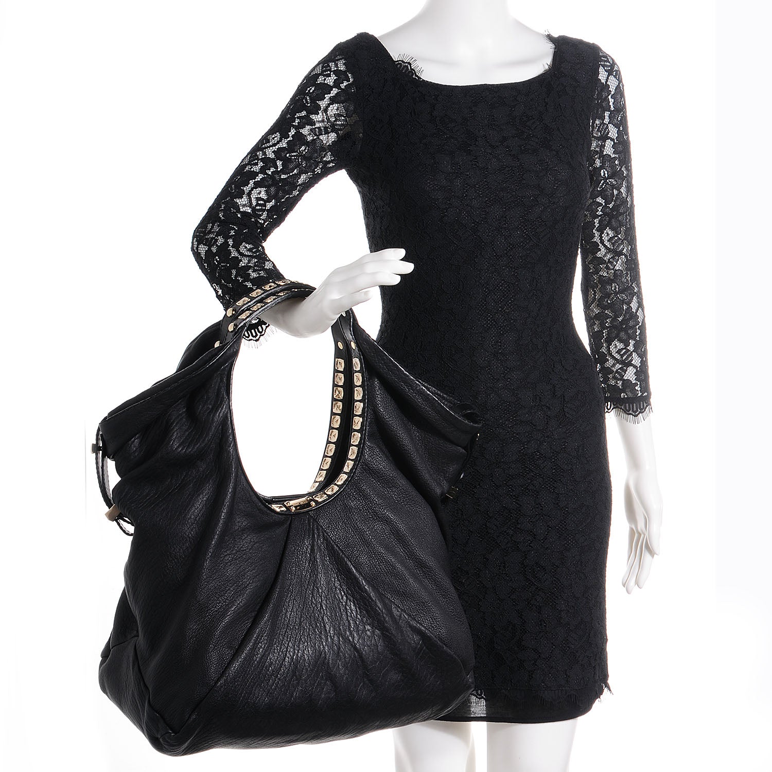 Jimmy Choo Grained Nappa Large Sylvia Bag Black 2 of 7