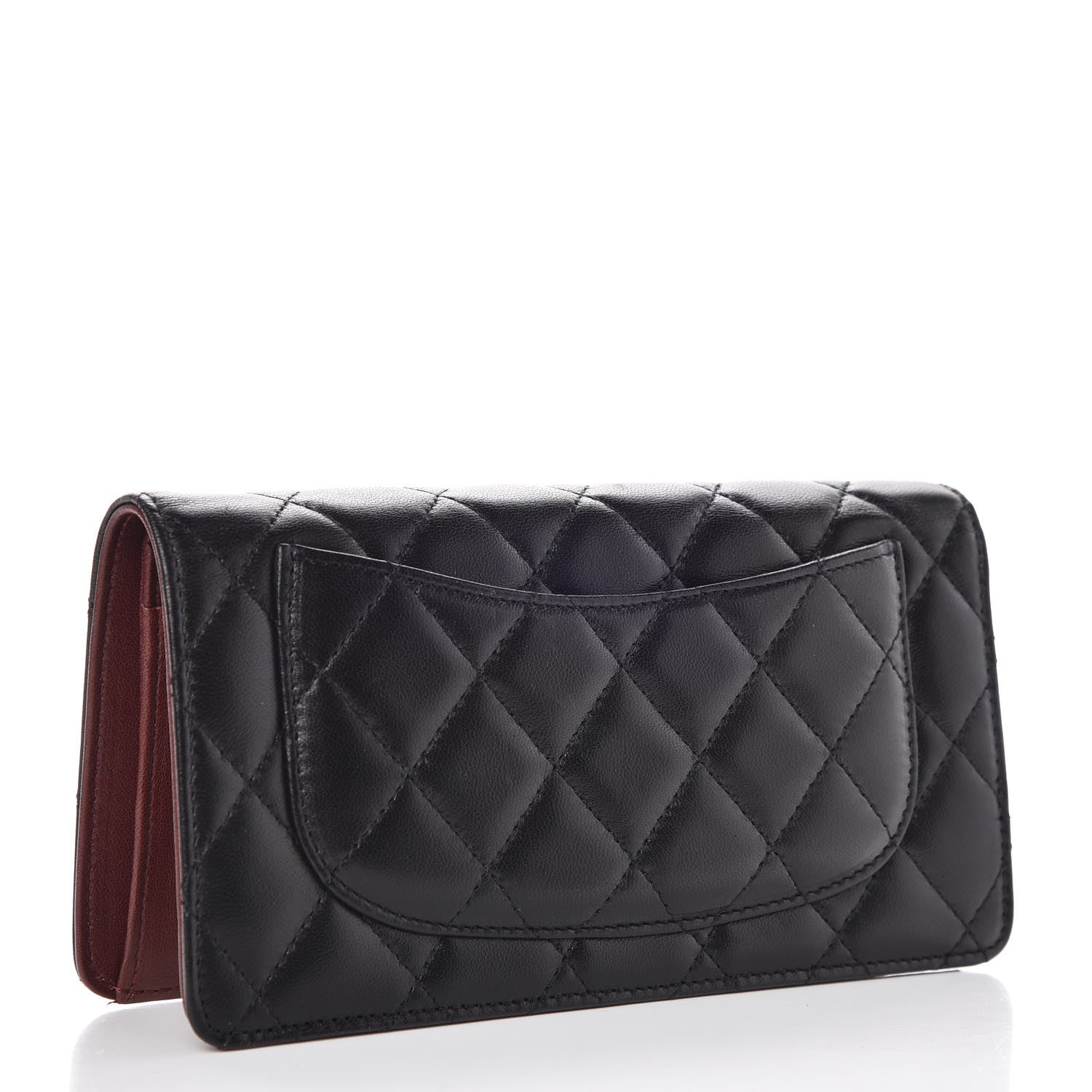 Chanel Lambskin Quilted Yen Wallet Black 3 of 9