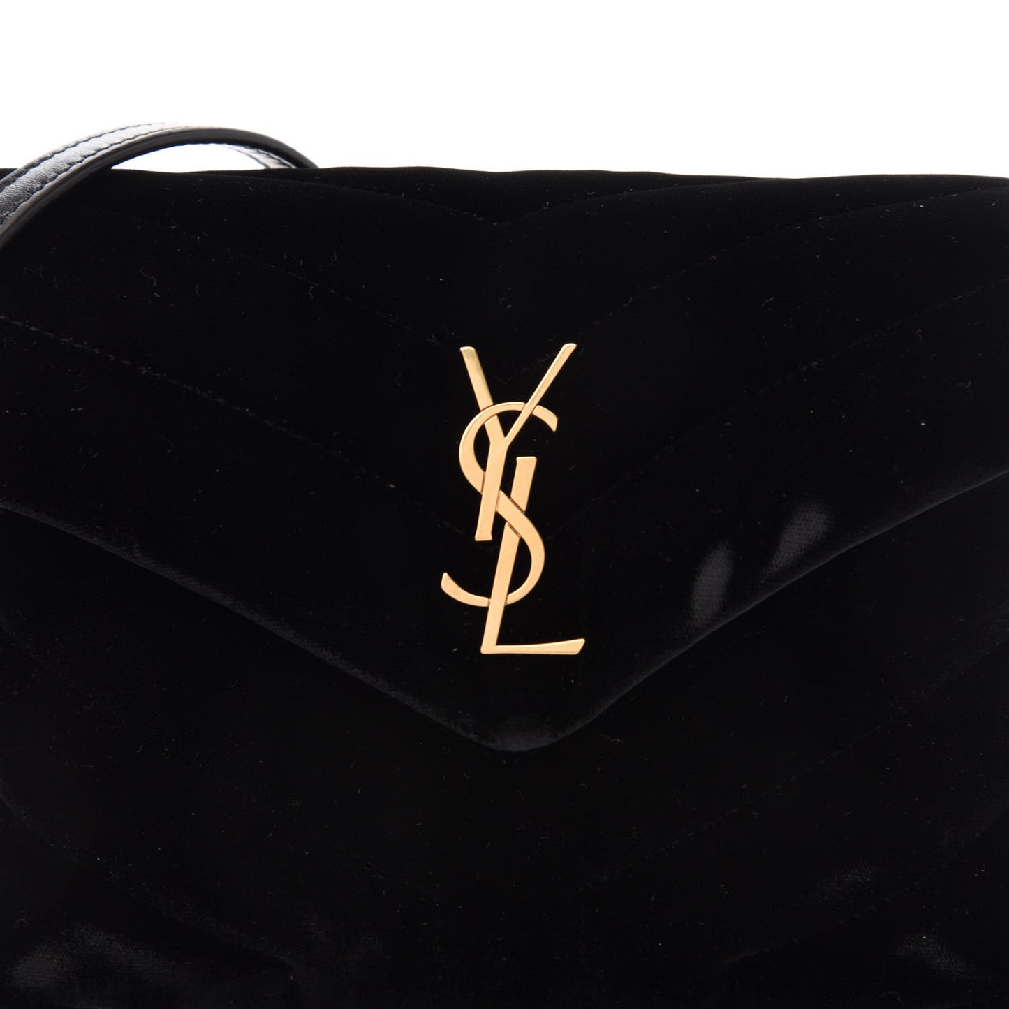 Velvet Y Quilted Monogram Toy Loulou Chain Satchel French Black