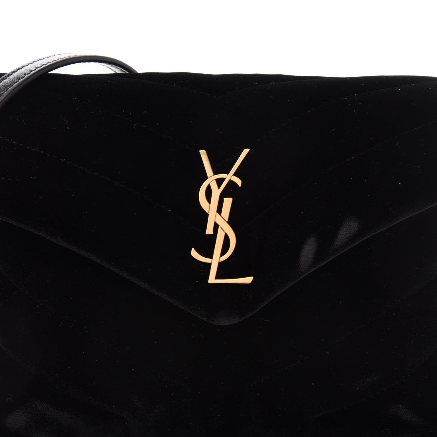 Saint Laurent Velvet Y Quilted Monogram Toy Loulou Chain Satchel French Black 12 of 13