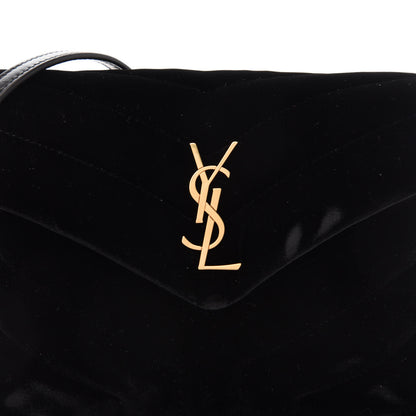 Saint Laurent Velvet Y Quilted Monogram Toy Loulou Chain Satchel French Black 12 of 13