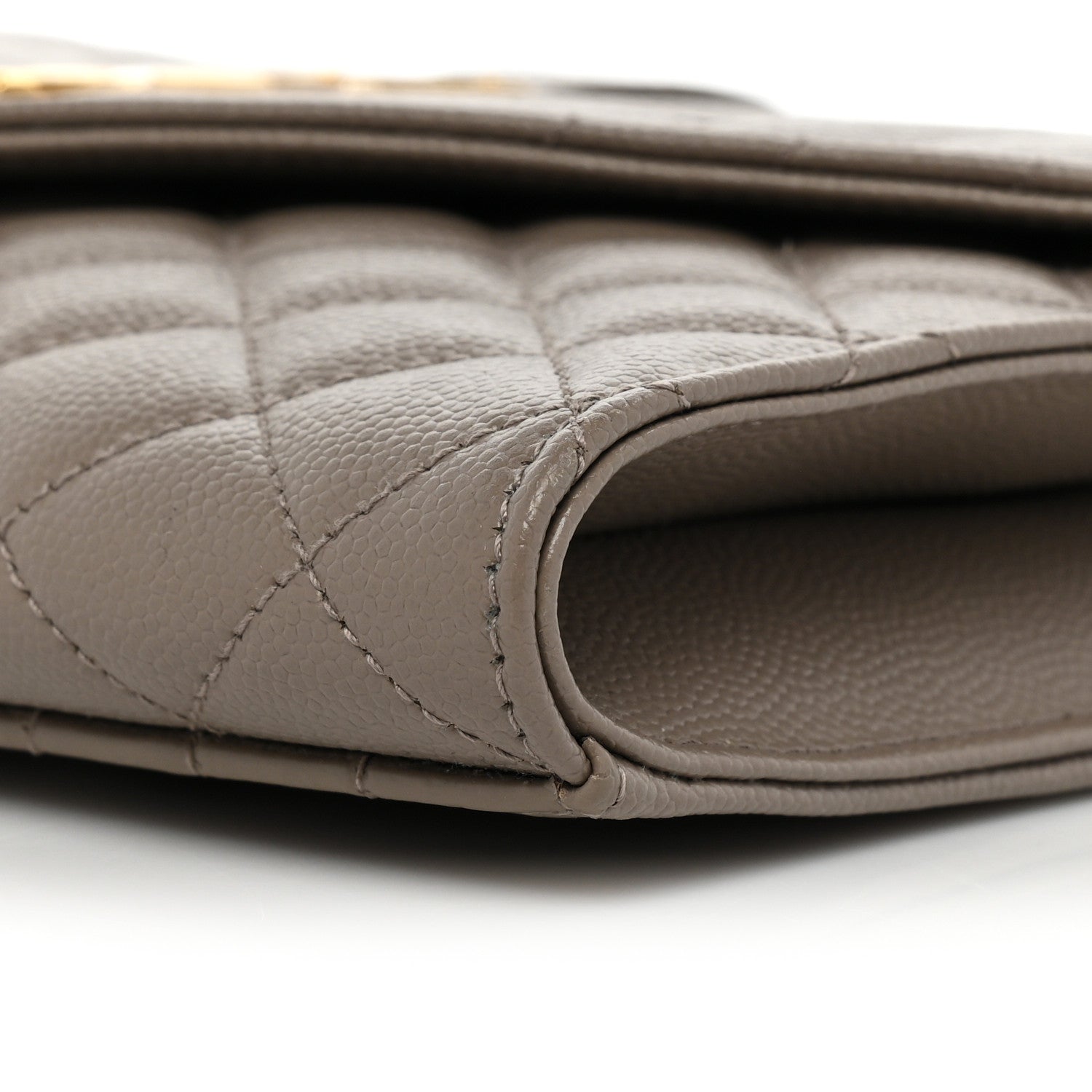 Saint Laurent Grain De Poudre Textured Mixed Matelasse Triquilt Monogram Clutch Dusty Grey 8 of 8