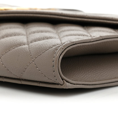 Saint Laurent Grain De Poudre Textured Mixed Matelasse Triquilt Monogram Clutch Dusty Grey 8 of 8