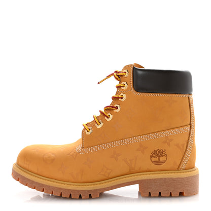 Louis Vuitton X Timberland Suede Calfskin Monogram Mens Ankle Boots 9 Wheat 1 of 10