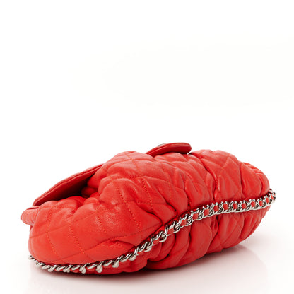 Chanel Washed Lambskin Quilted Medium Chain Around Messenger Red 4 of 10