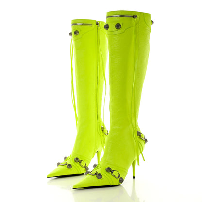 Balenciaga Agneau Arena Cagole 90mm Boots 37.5 Fluo Yellow 3 of 8