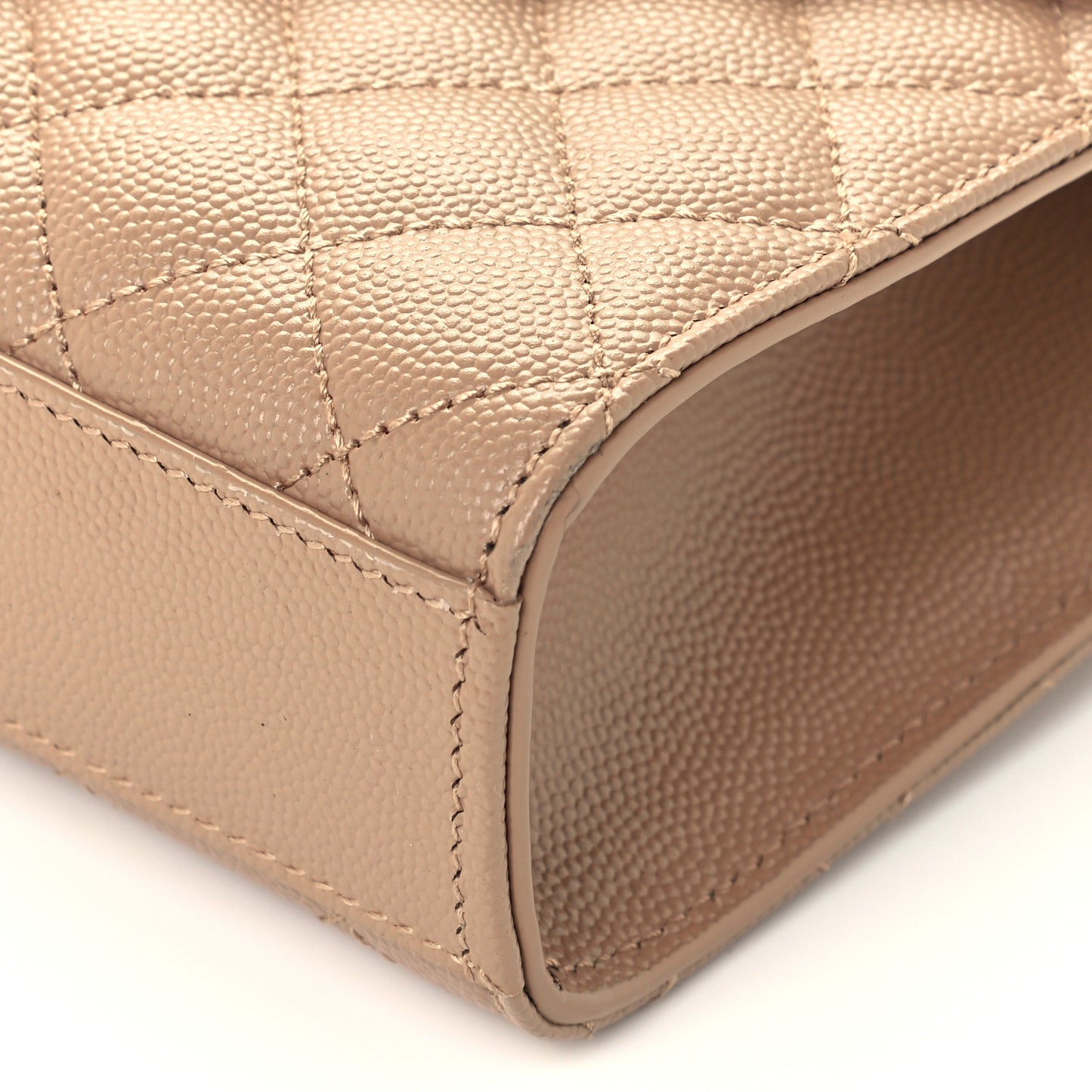 Grain De Poudre Textured Mixed Matelasse Triquilt Small Monogram Satchel Cork