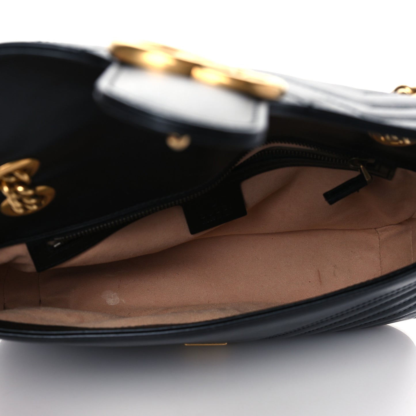 Calfskin Matelasse Small GG Marmont Shoulder Bag Black