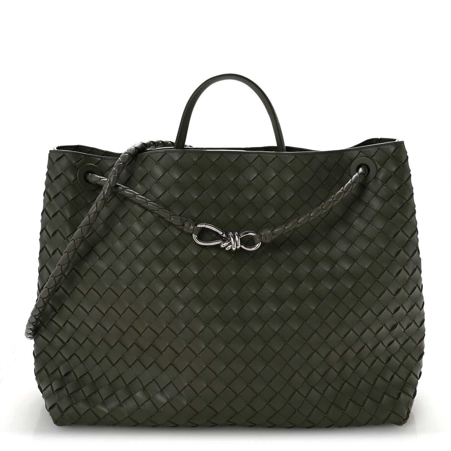 Bottega Veneta Nappa Intrecciato Large Andiamo Shoulder Bag Aloe