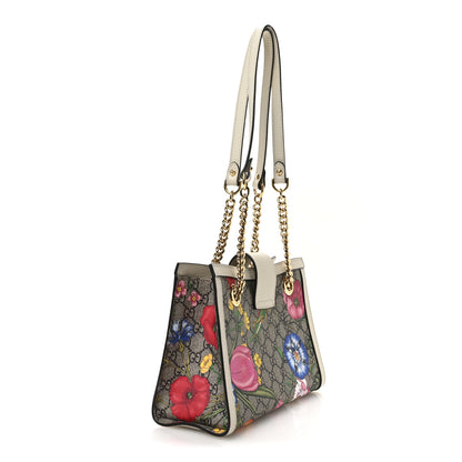 Gucci GG Supreme Monogram Flora Textured Calfskin Small Padlock Tote Beige Ebony Multicolor Mystic White 3 of 10