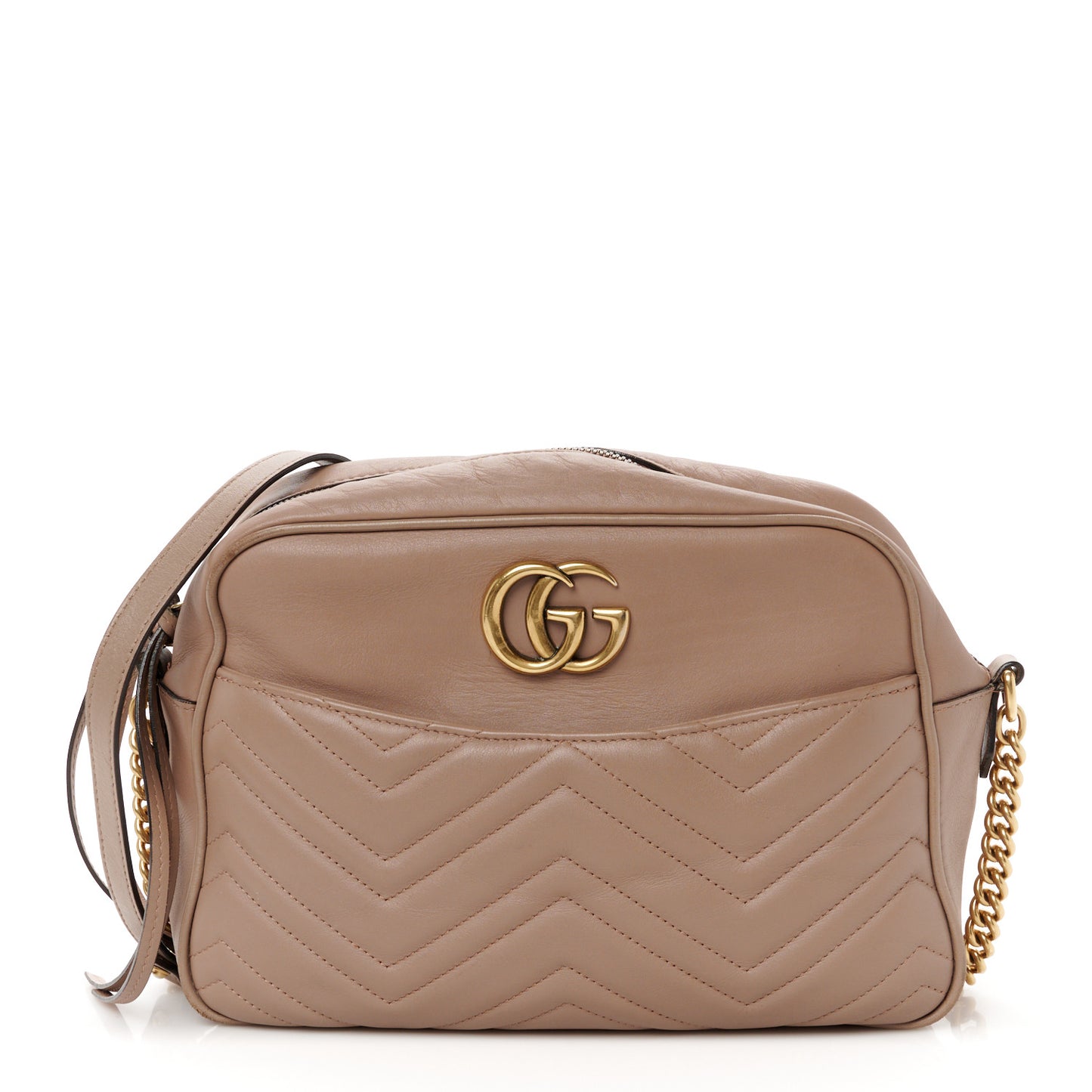 Calfskin Matelasse Medium GG Marmont Chain Shoulder Bag Porcelain Rose