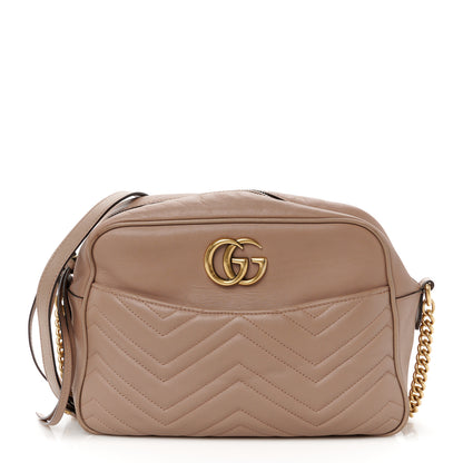 Gucci Calfskin Matelasse Medium GG Marmont Chain Shoulder Bag Porcelain Rose 1 of 13