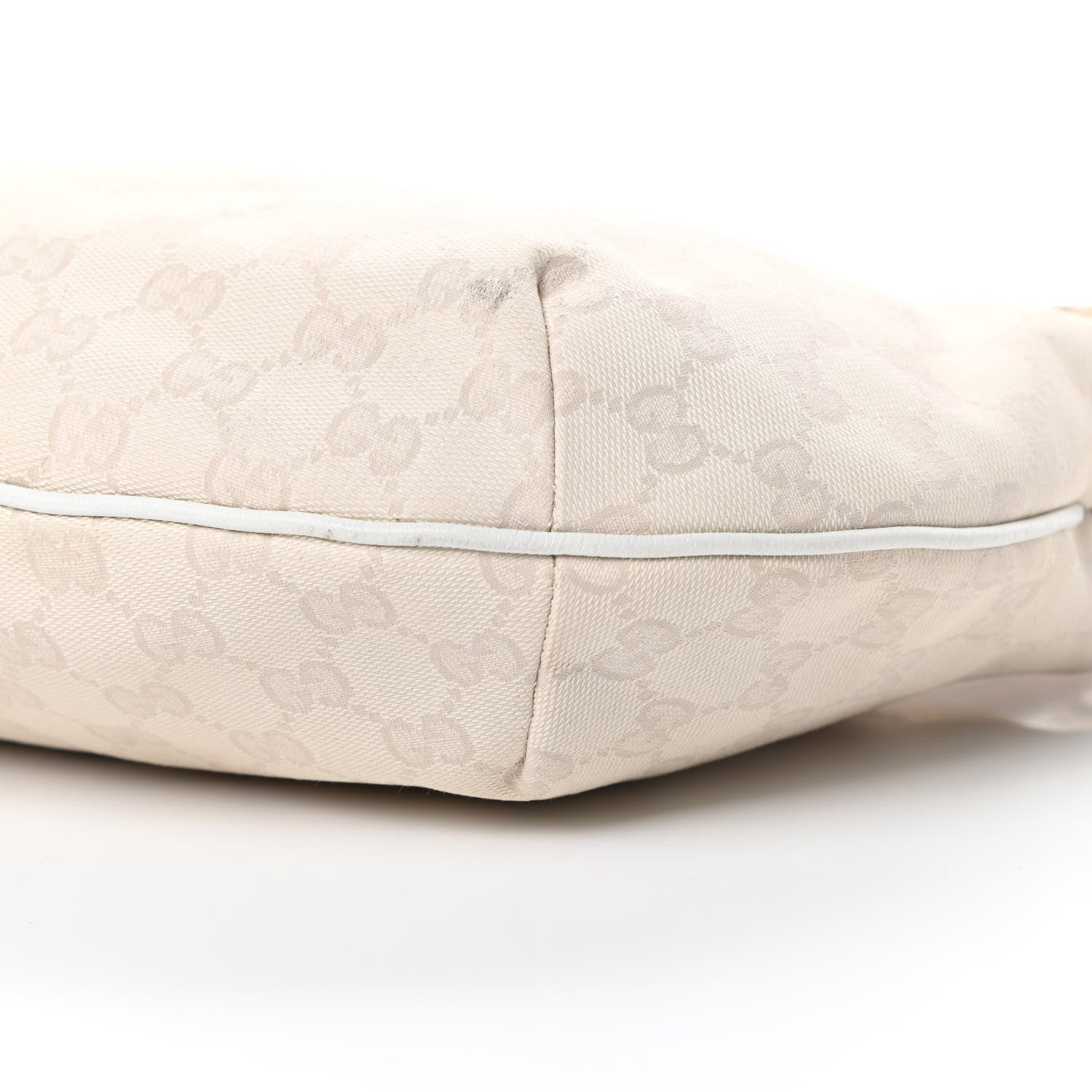 Gucci Monogram Web Medium Half Moon Hobo White 10 of 12