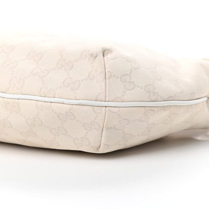 Gucci Monogram Web Medium Half Moon Hobo White 10 of 12
