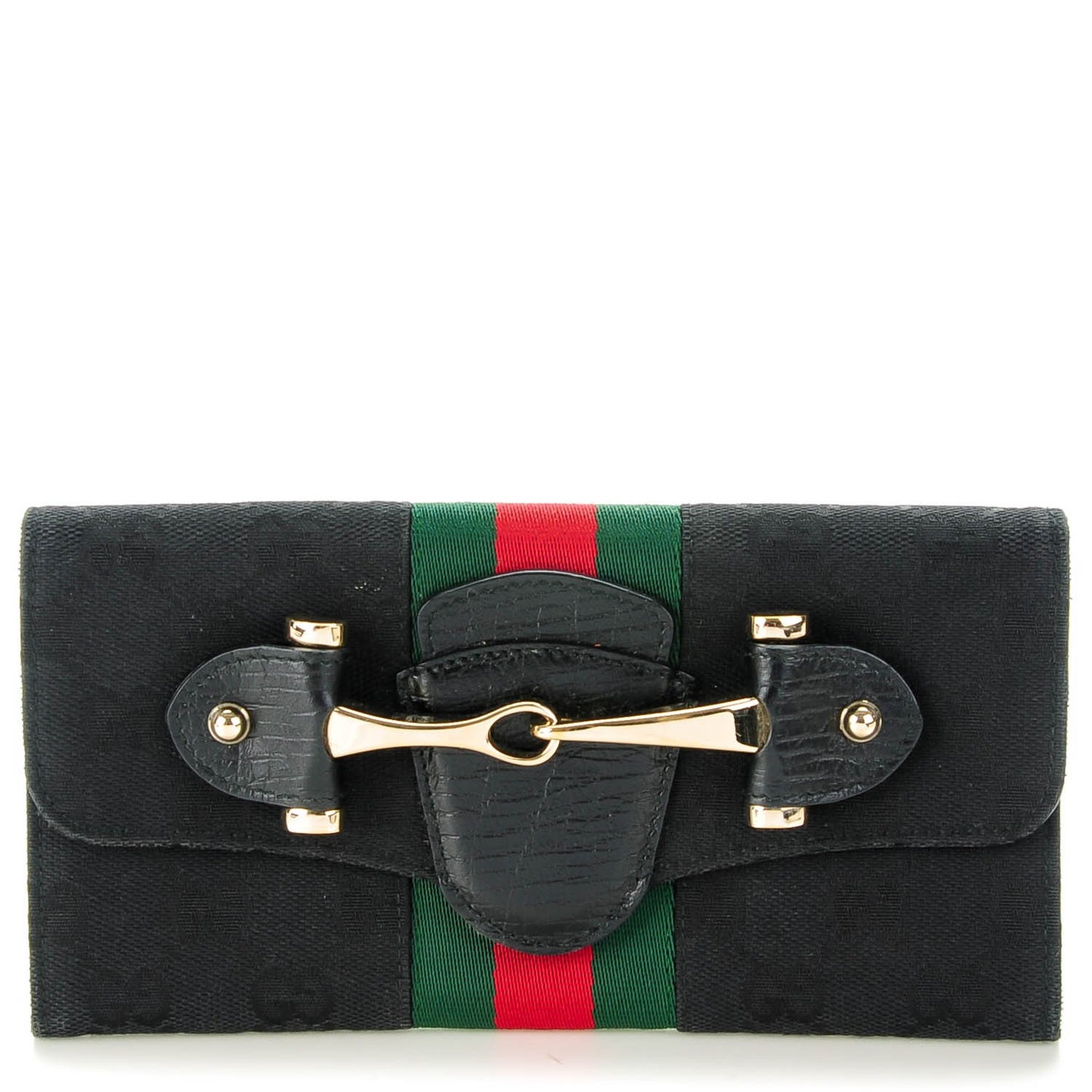 Monogram Web Horsebit Continental Wallet Black