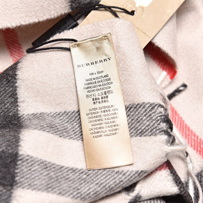 Burberry Cashmere Giant Check Fringe Scarf Stone 5 of 6