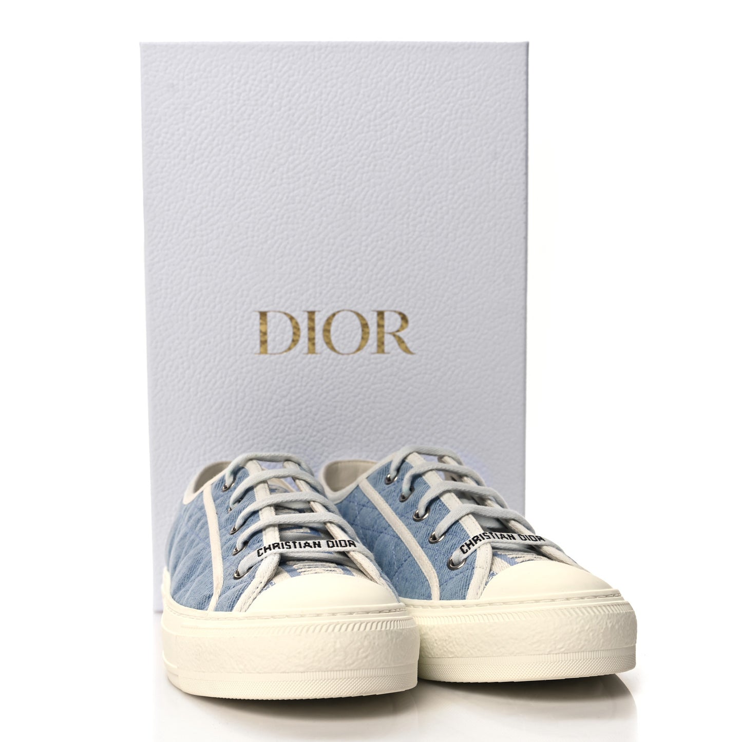 Denim Cannage Walk'N'Dior Low Top Sneakers 39.5 Dynamic Blue