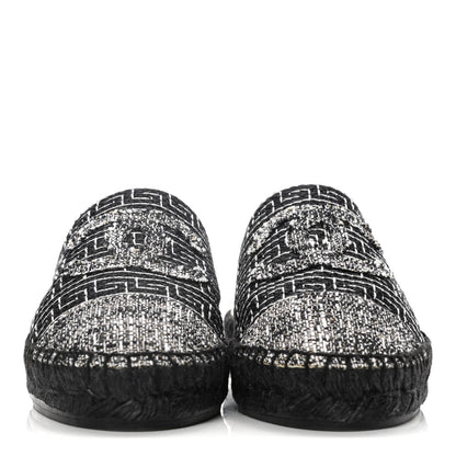 Chanel Tweed CC Slip On Espadrilles 37 Black Silver 2 of 15