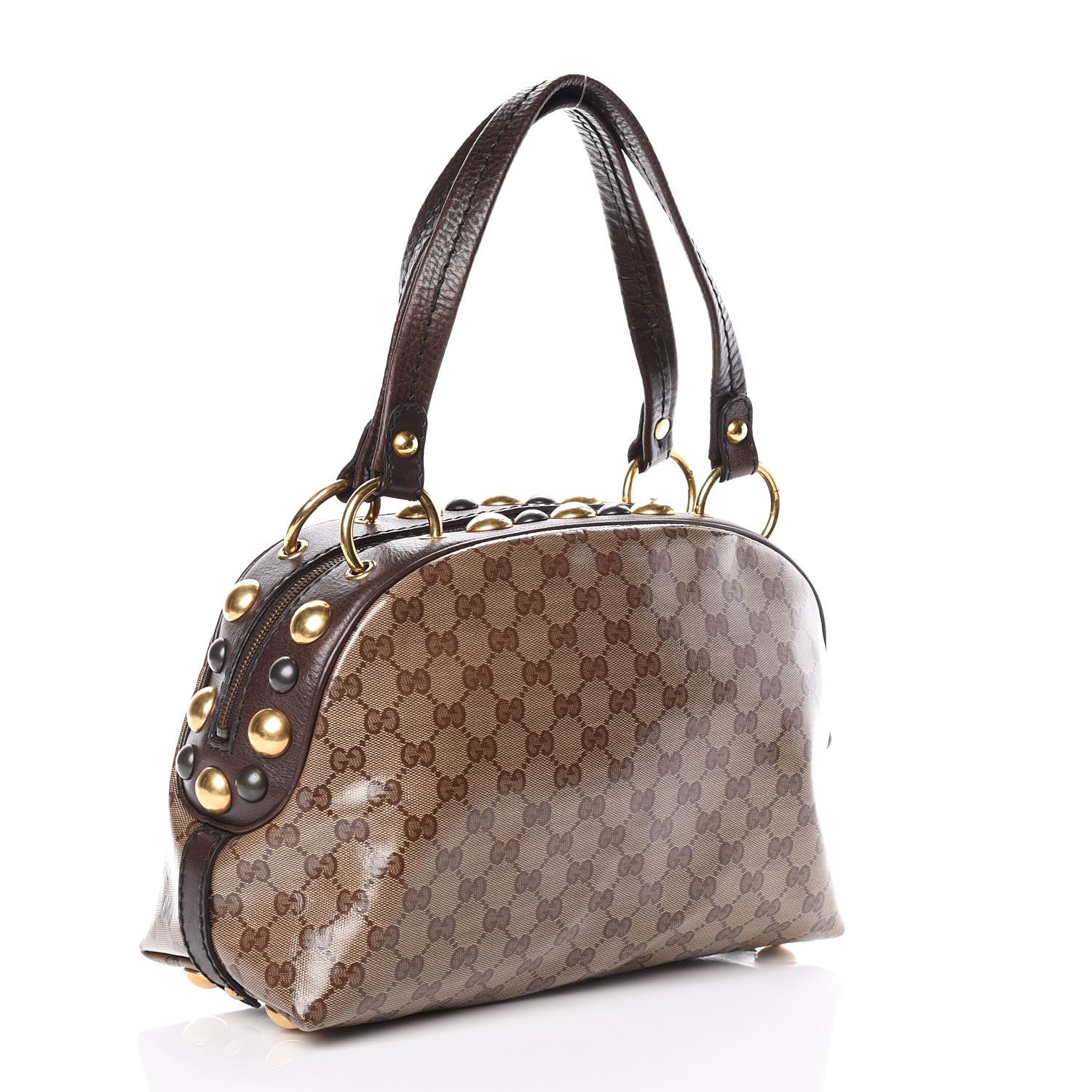 Gucci Crystal Monogram Medium Babouska Dome Bag Brown 3 of 9