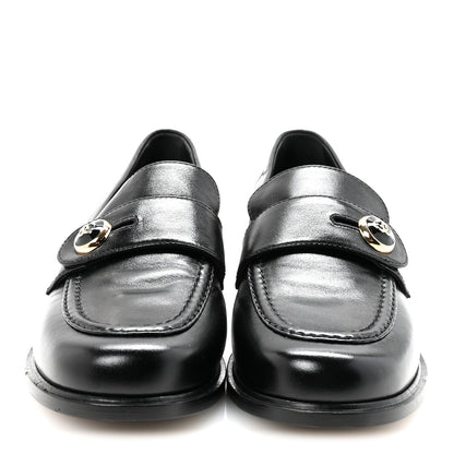 Chanel Shiny Calfskin CC Mocassin Loafers 38.5 Black 3 of 9
