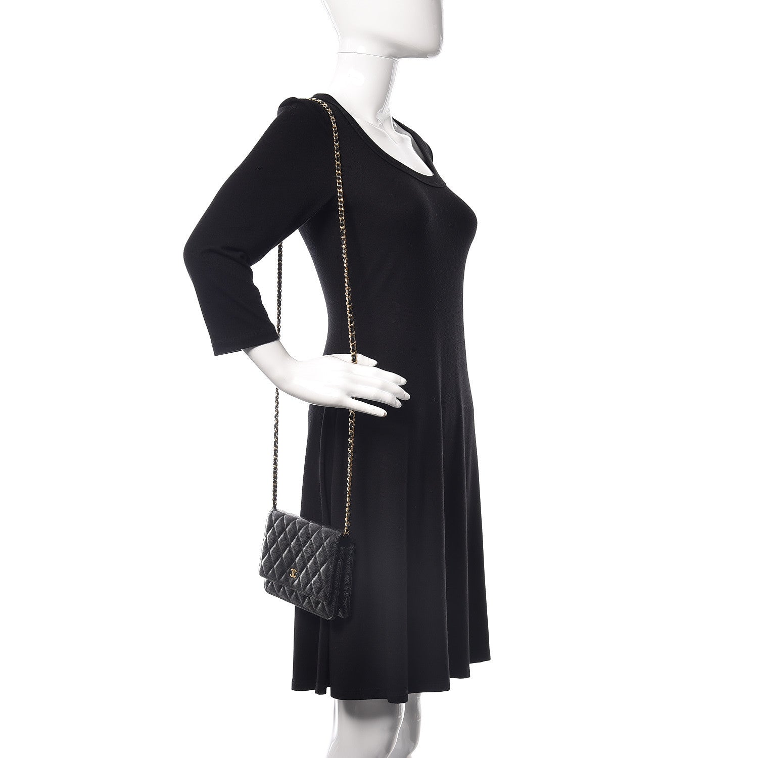Chanel Caviar Quilted Wallet On Chain WOC Black 2 of 11