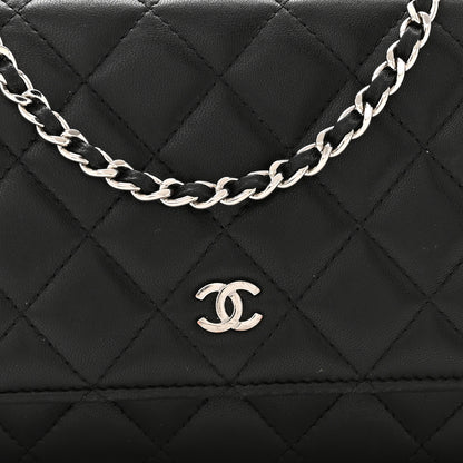Chanel Lambskin Quilted Wallet On Chain WOC Black 9 of 11