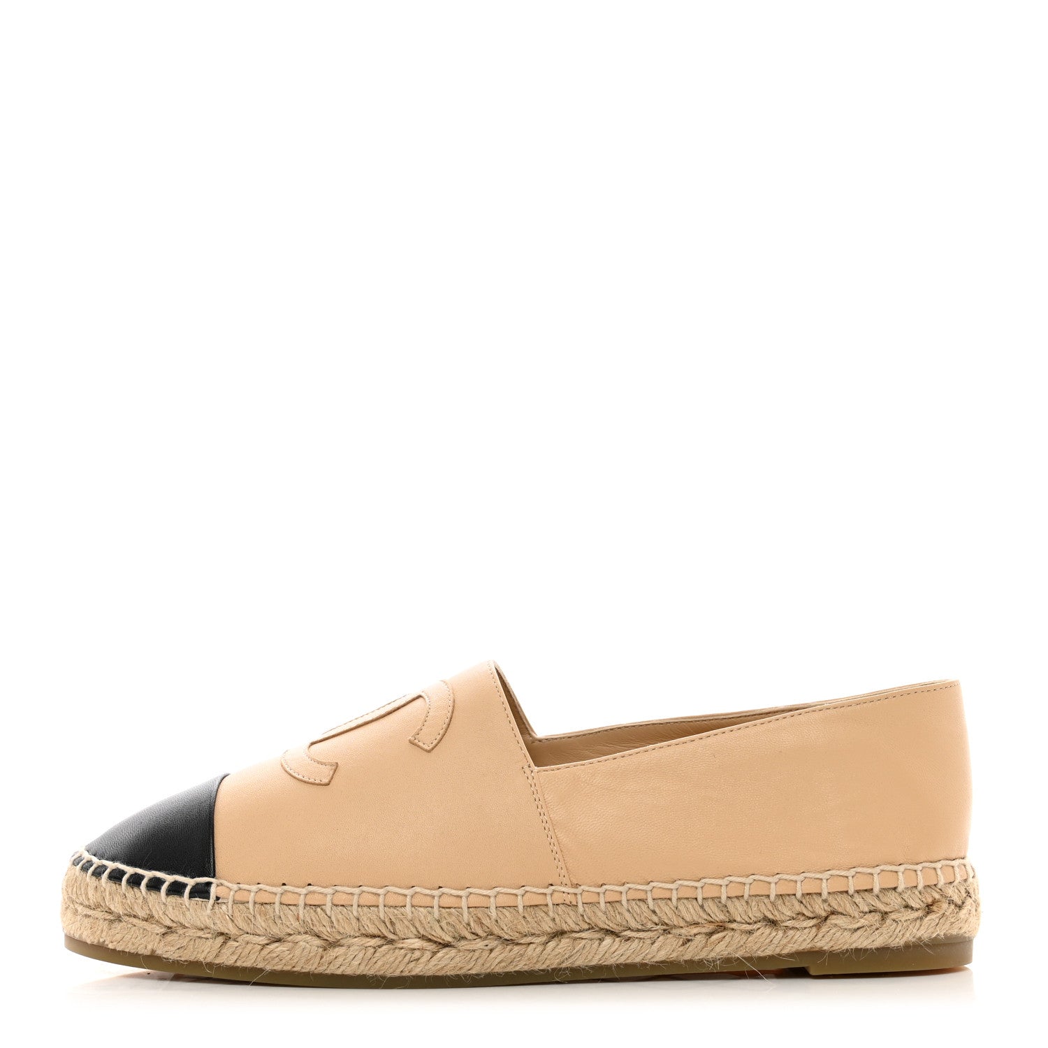 Chanel Lambskin CC Espadrilles 41 Beige Black 1 of 9