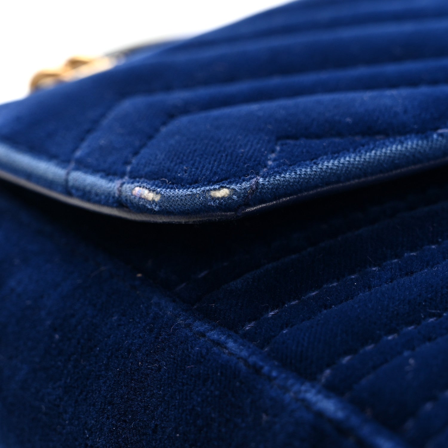 Gucci Velvet Matelasse Medium GG Marmont Shoulder Bag Cobalt Blue 11 of 13