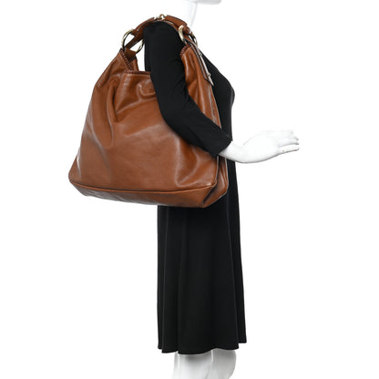 Gucci Calfskin Large Horsebit Chain Hobo Brown 2 of 10