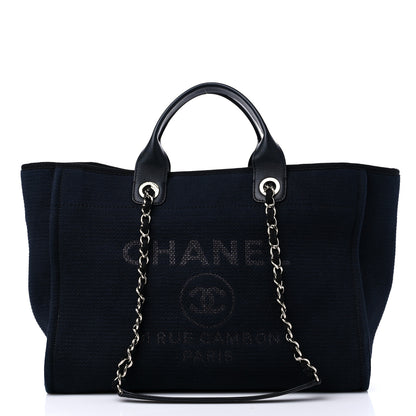 Chanel Mixed Fibers Large Deauville Tote Black 2 of 12