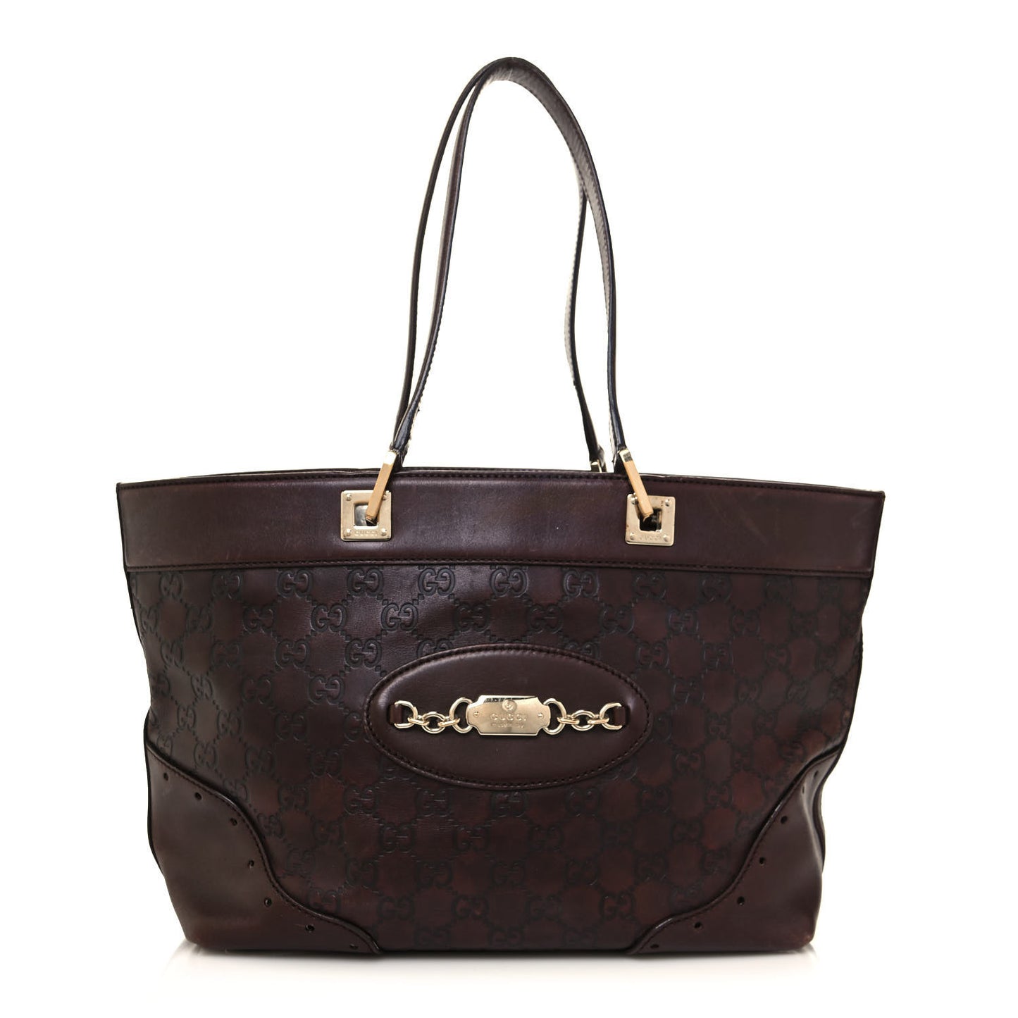Guccissima Large Punch Tote Chocolate Brown