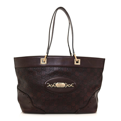 Gucci Guccissima Large Punch Tote Chocolate Brown 1 of 23