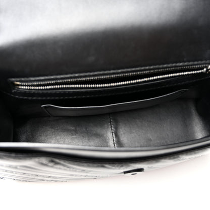 Balenciaga Shiny Goatskin Logo Embossed Monochrome M BB Round Shoulder Bag Black 5 of 9