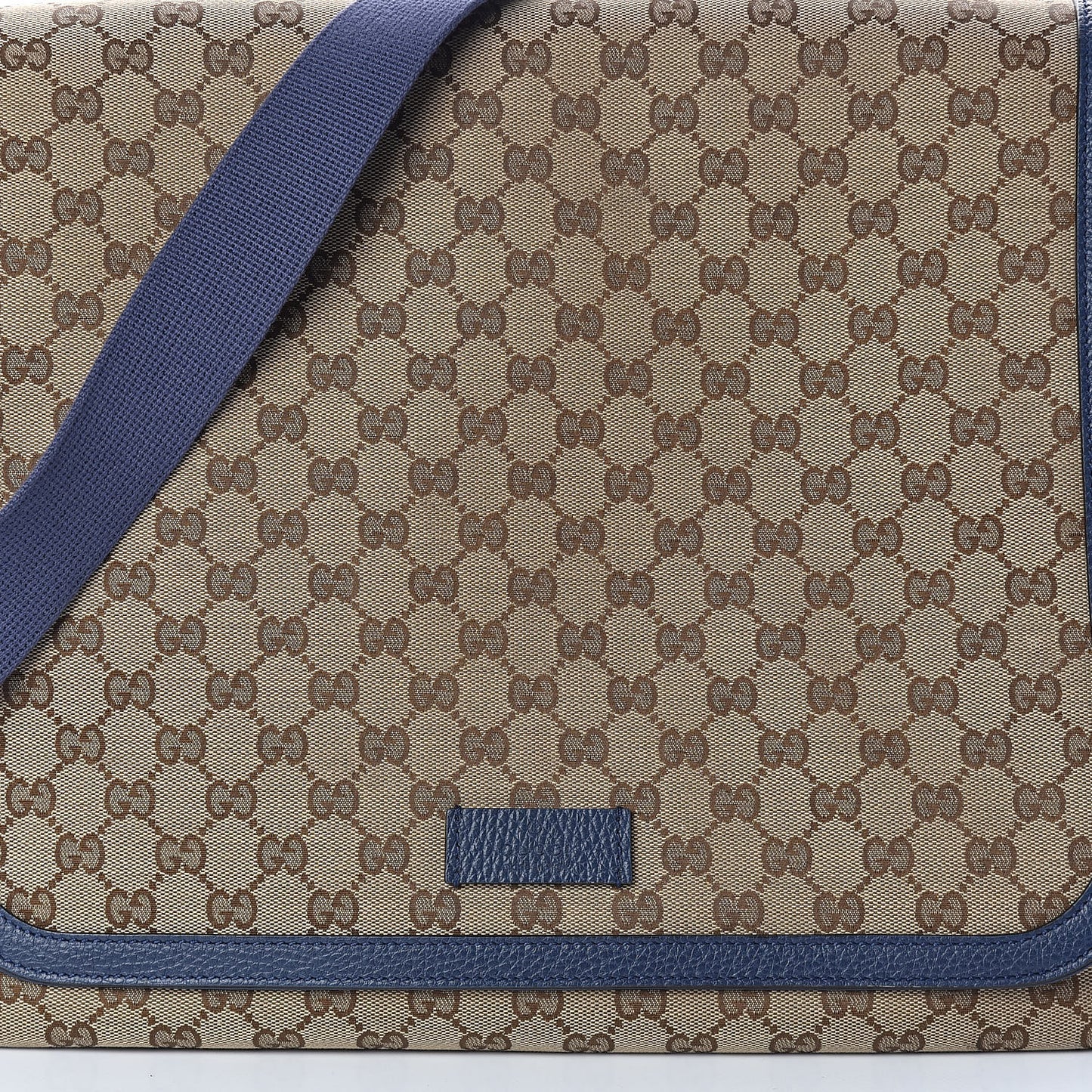 Monogram Convertible Diaper Bag Blue