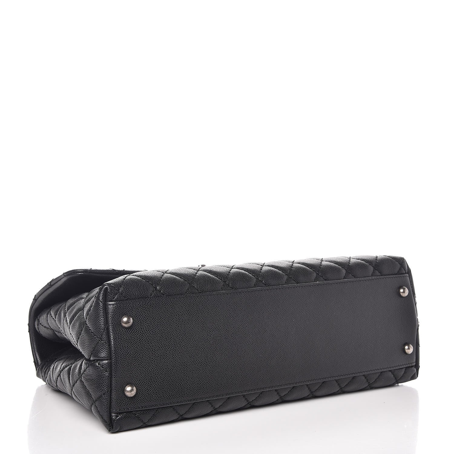 Chanel Caviar Lizard Quilted Medium Coco Handle Flap Black 4 of 9