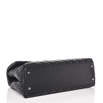 Chanel Caviar Lizard Quilted Medium Coco Handle Flap Black 4 of 9