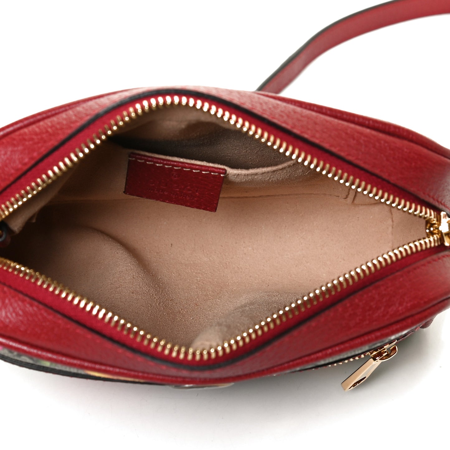 GG Supreme Monogram Flora Web Mini Ophidia Shoulder Bag Red
