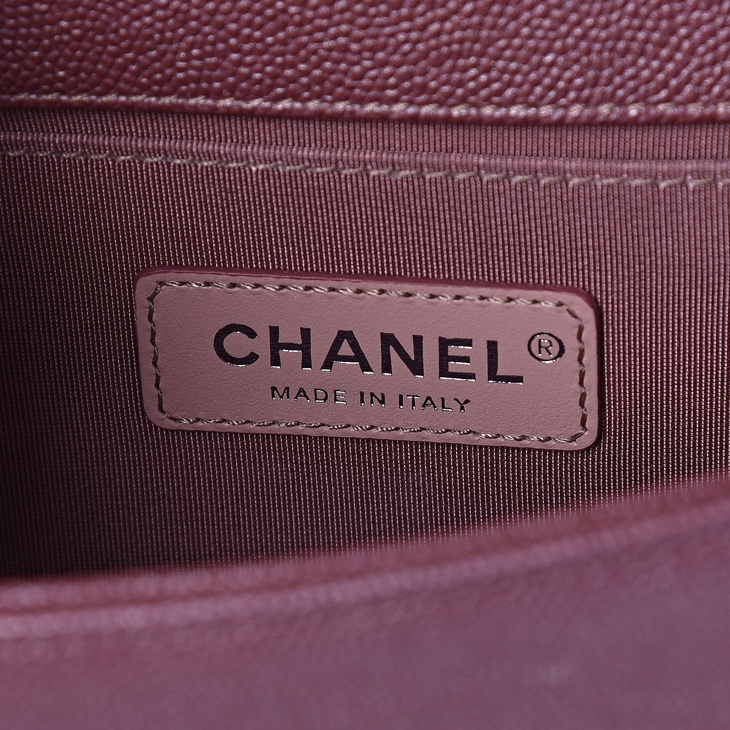 Chanel Metallic Caviar Chevron Quilted Small Boy Flap Dark Pink 6 of 11