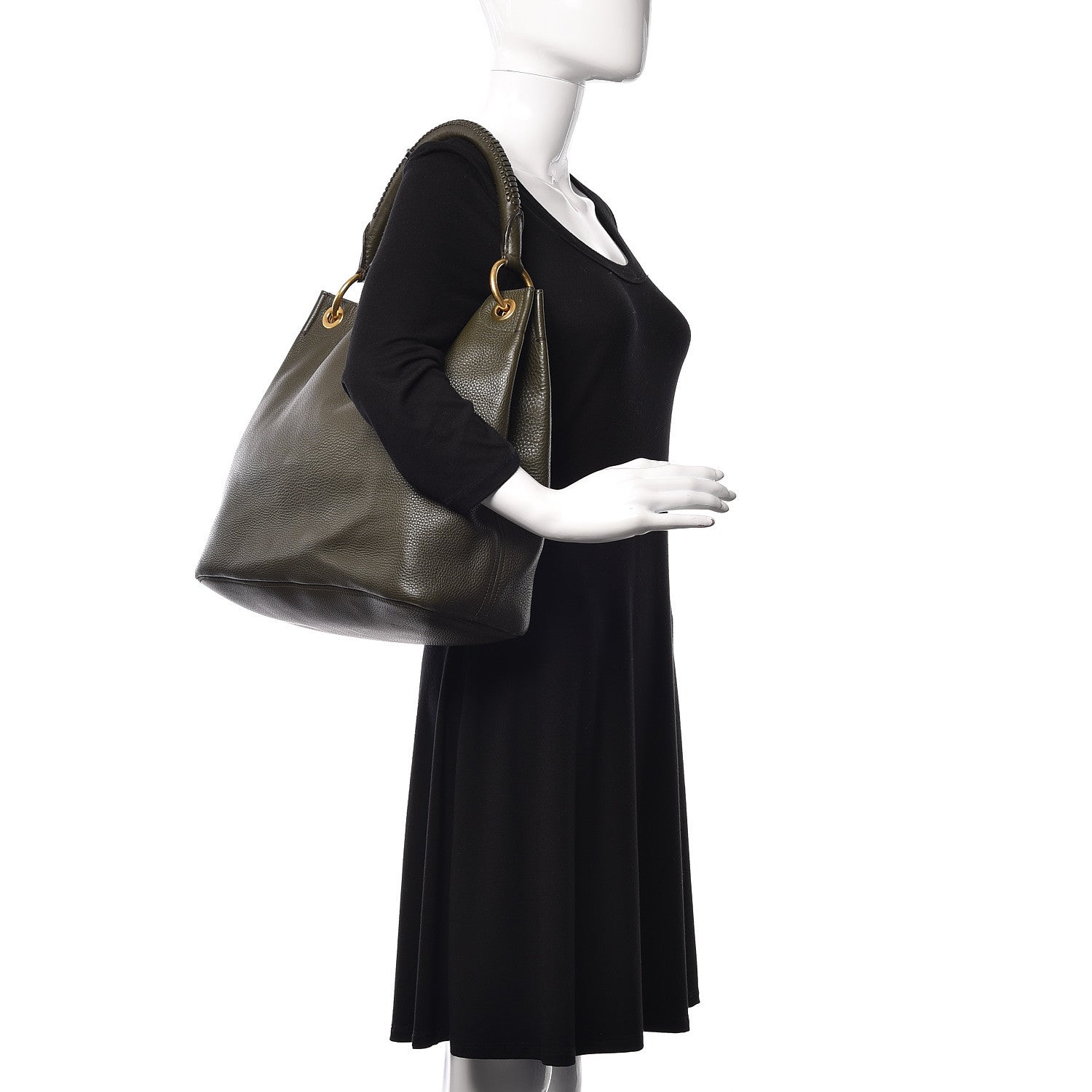 Prada Vitello Daino Hobo Dark Green 2 of 18