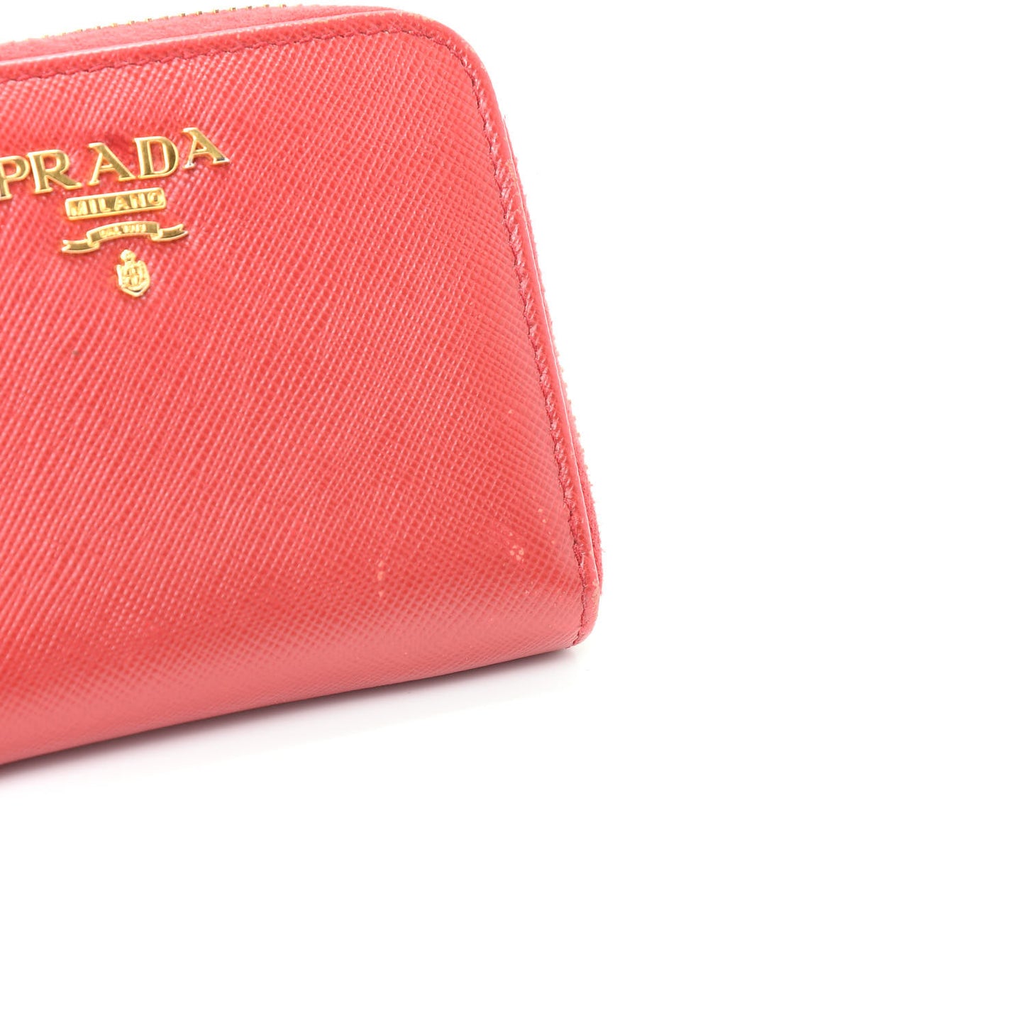 Saffiano Metal Zip Coin Purse Fuoco
