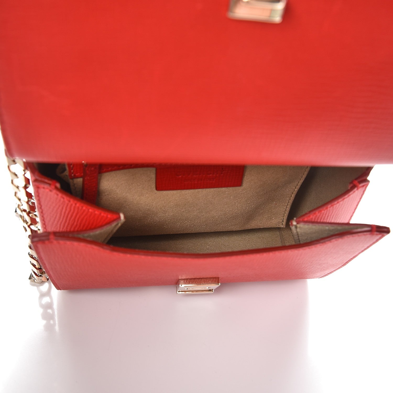 Givenchy Textured Calfskin Mini Pandora Box Chain Crossbody Bag Medium Red 5 of 9