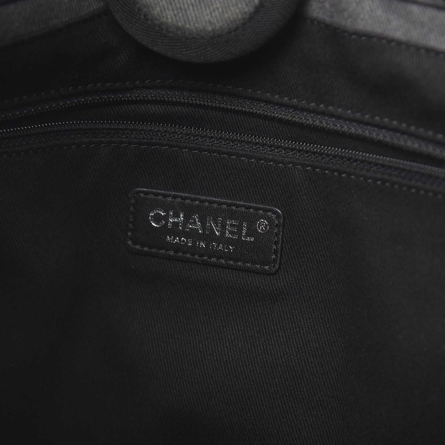 Canvas Sequin Small Deauville Tote Charcoal