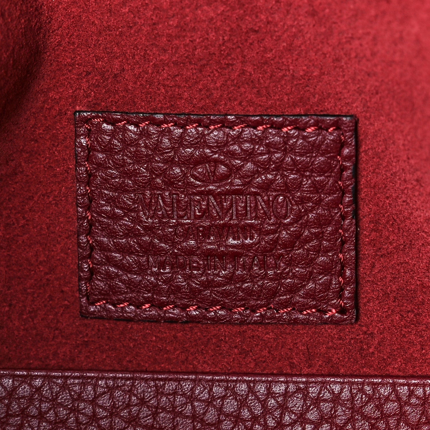 Valentino Garavani Pebbled Calfskin Large Rockstud Envelope Clutch Cerise 6 of 12